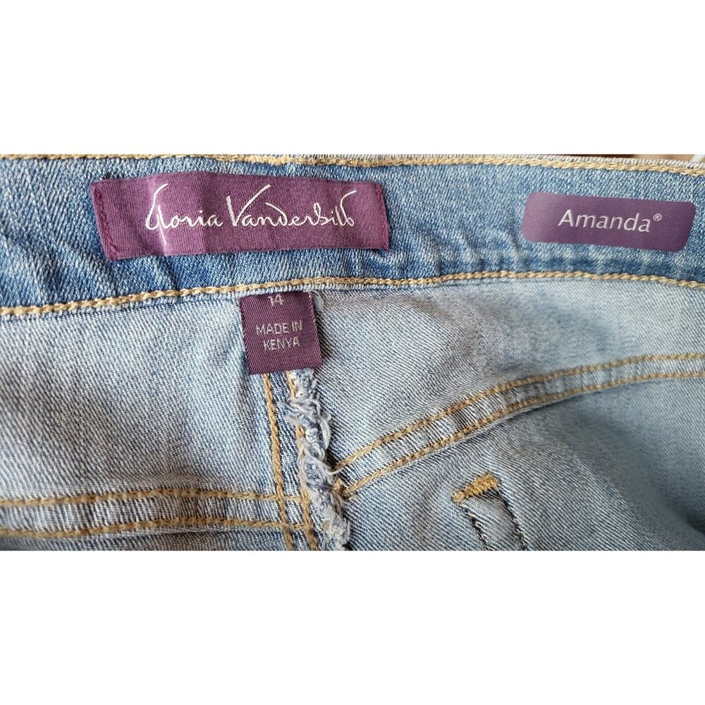 Gloria Vanderbilt Amanda Jeans Lt Wash Size 14 Stretch Classic Fit/Tapered Leg - Picture 10 of 13